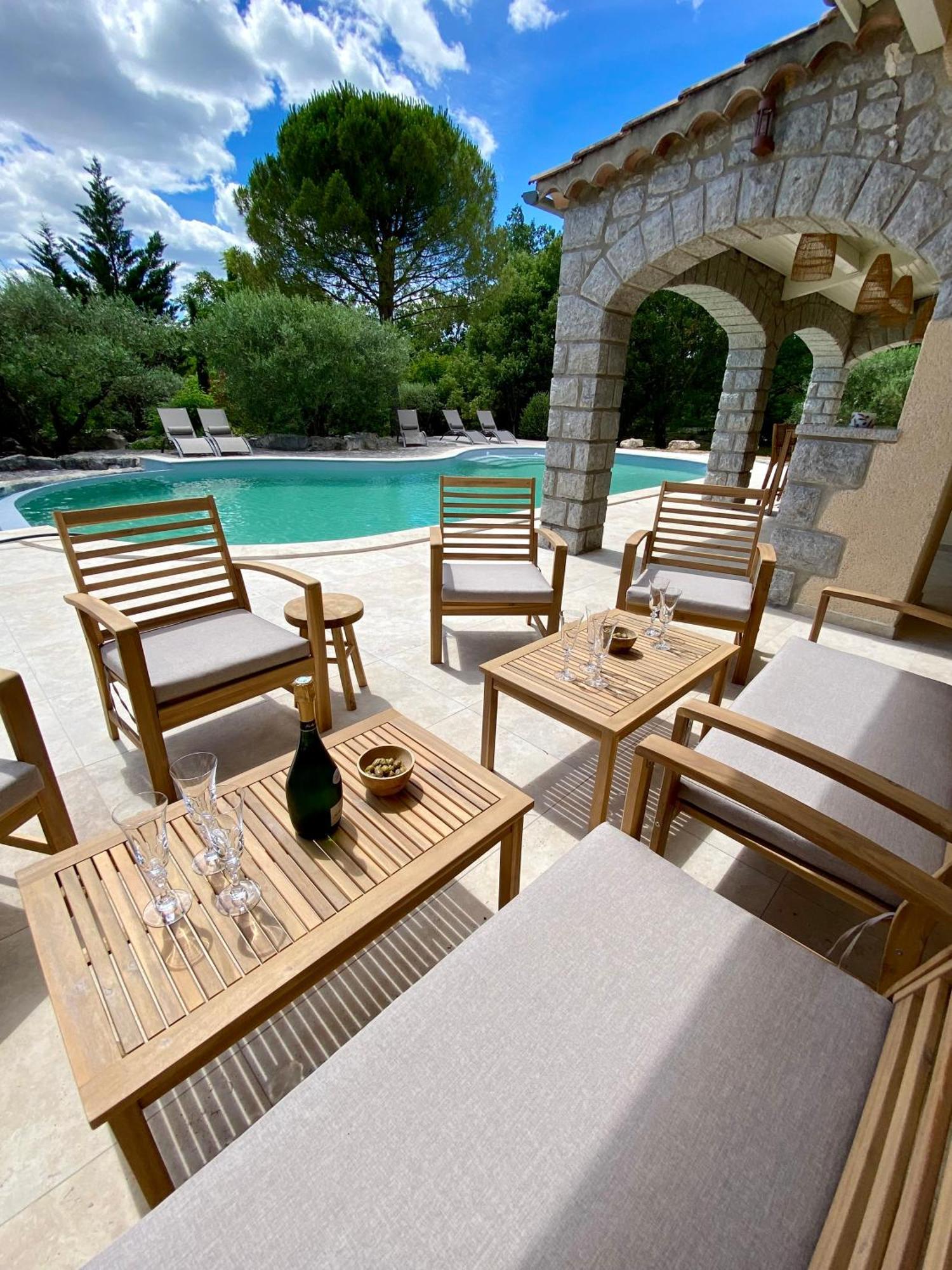 Maison Pour 12P, Piscine A Debordement Chauffee D'Avril A Octobre Inclus Ruoms Exteriér fotografie