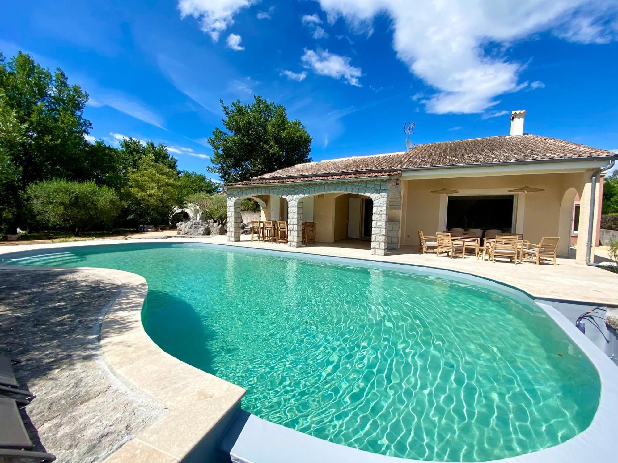 Maison Pour 12P, Piscine A Debordement Chauffee D'Avril A Octobre Inclus Ruoms Exteriér fotografie