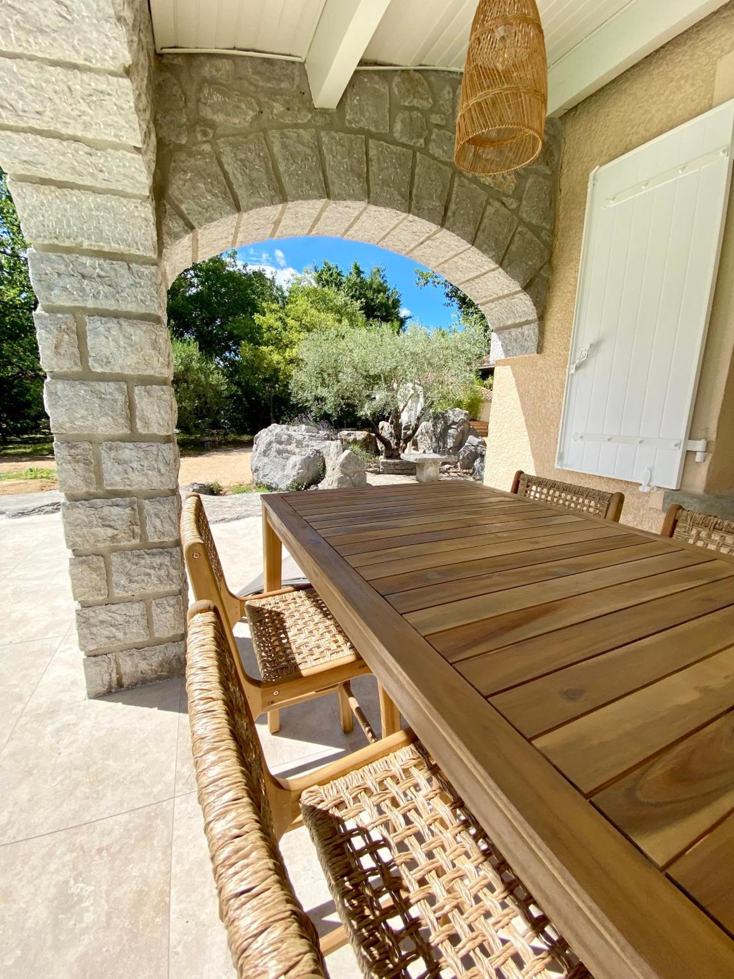 Maison Pour 12P, Piscine A Debordement Chauffee D'Avril A Octobre Inclus Ruoms Exteriér fotografie