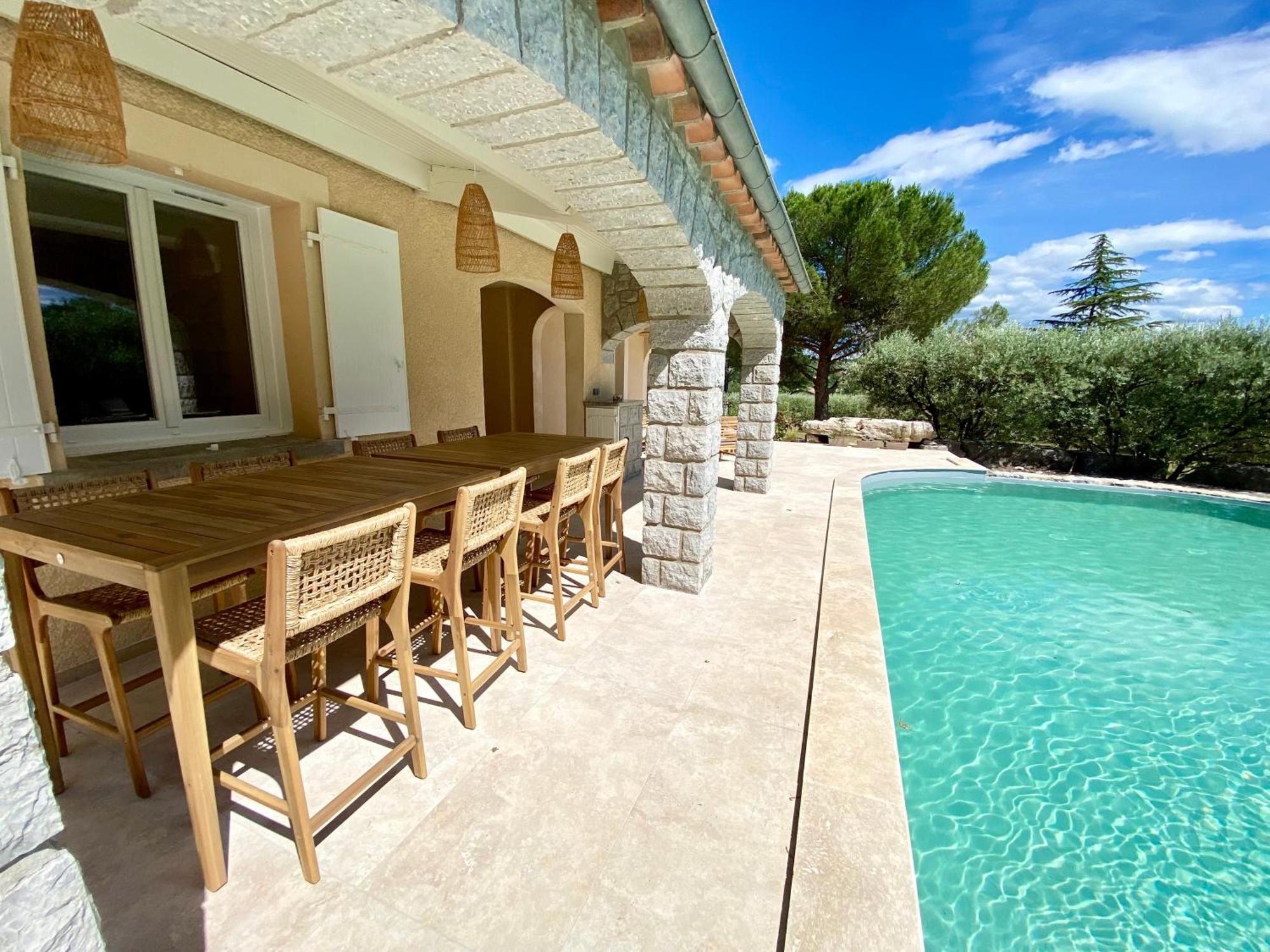 Maison Pour 12P, Piscine A Debordement Chauffee D'Avril A Octobre Inclus Ruoms Exteriér fotografie