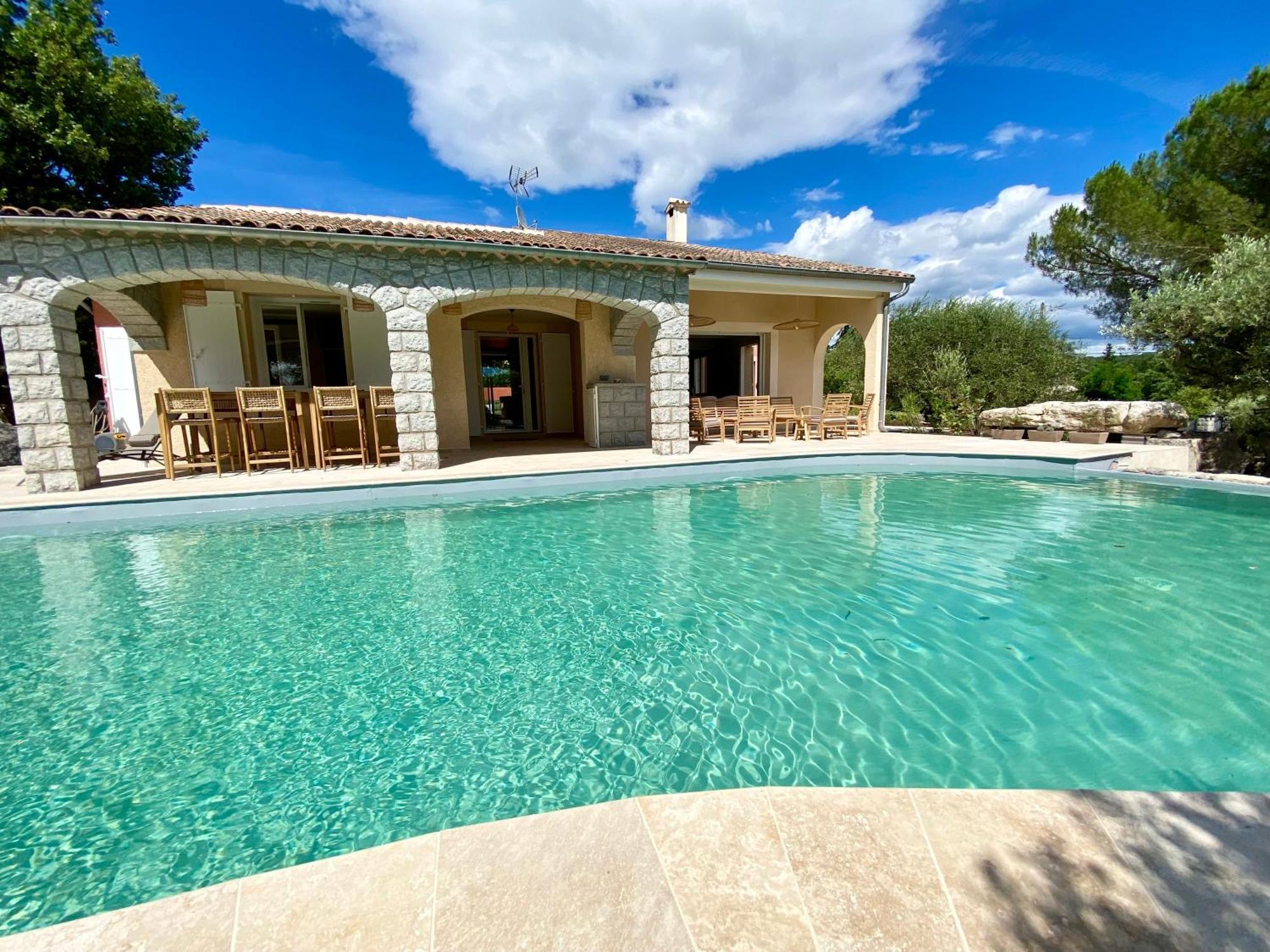 Maison Pour 12P, Piscine A Debordement Chauffee D'Avril A Octobre Inclus Ruoms Exteriér fotografie